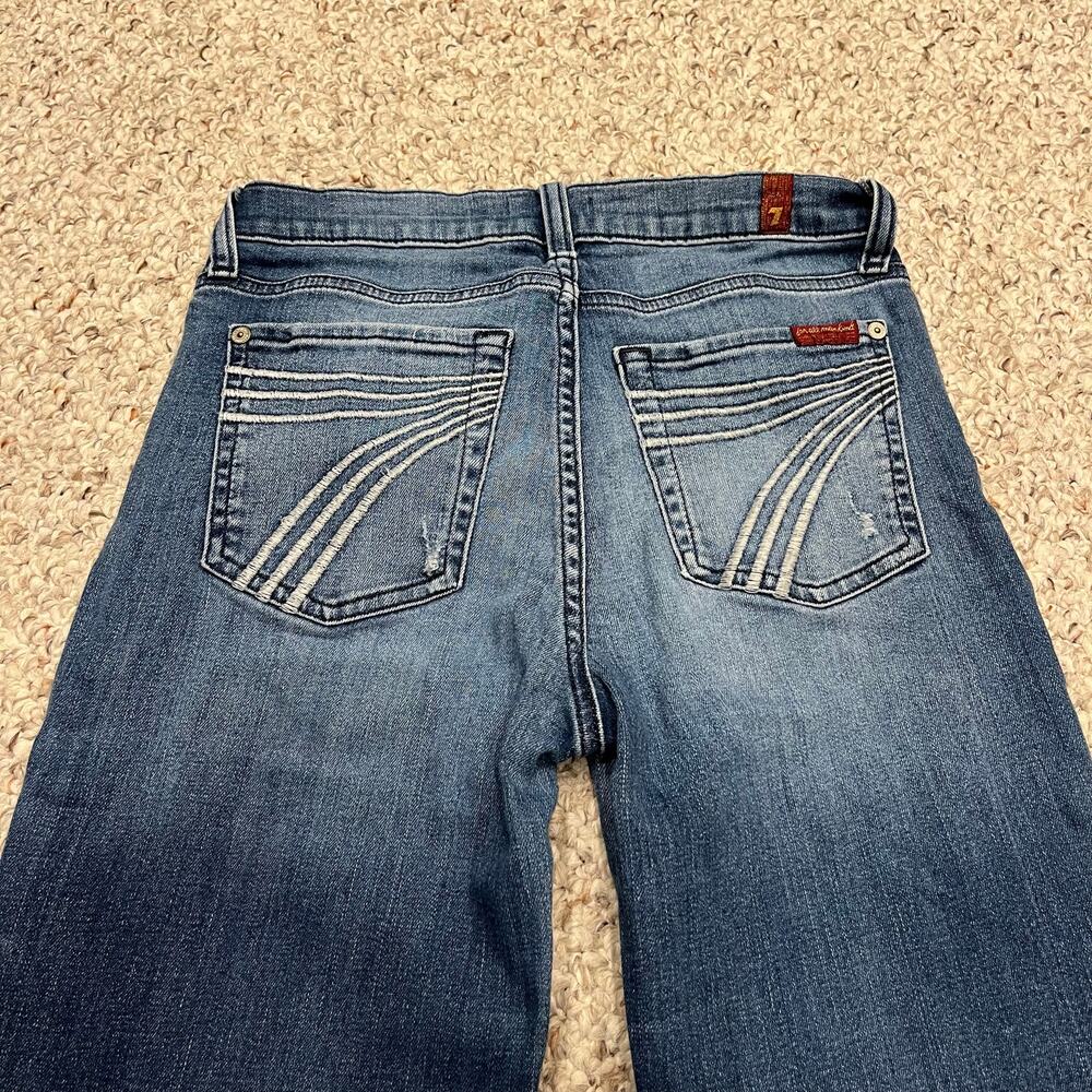 7 For All Mankind Dojo Tailorless Jeans 27 Flare Grunge Denim Normcore Casual
